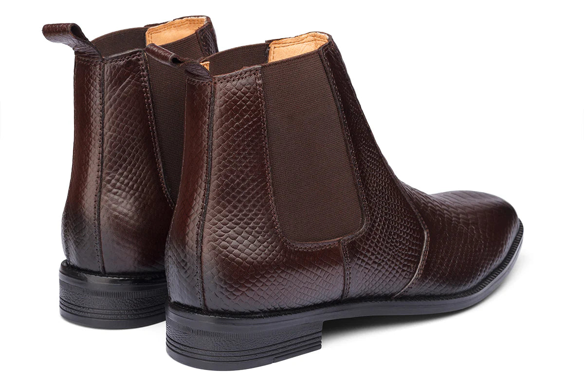 BURSA - BROWN SNAKE LEATHER BOOTS