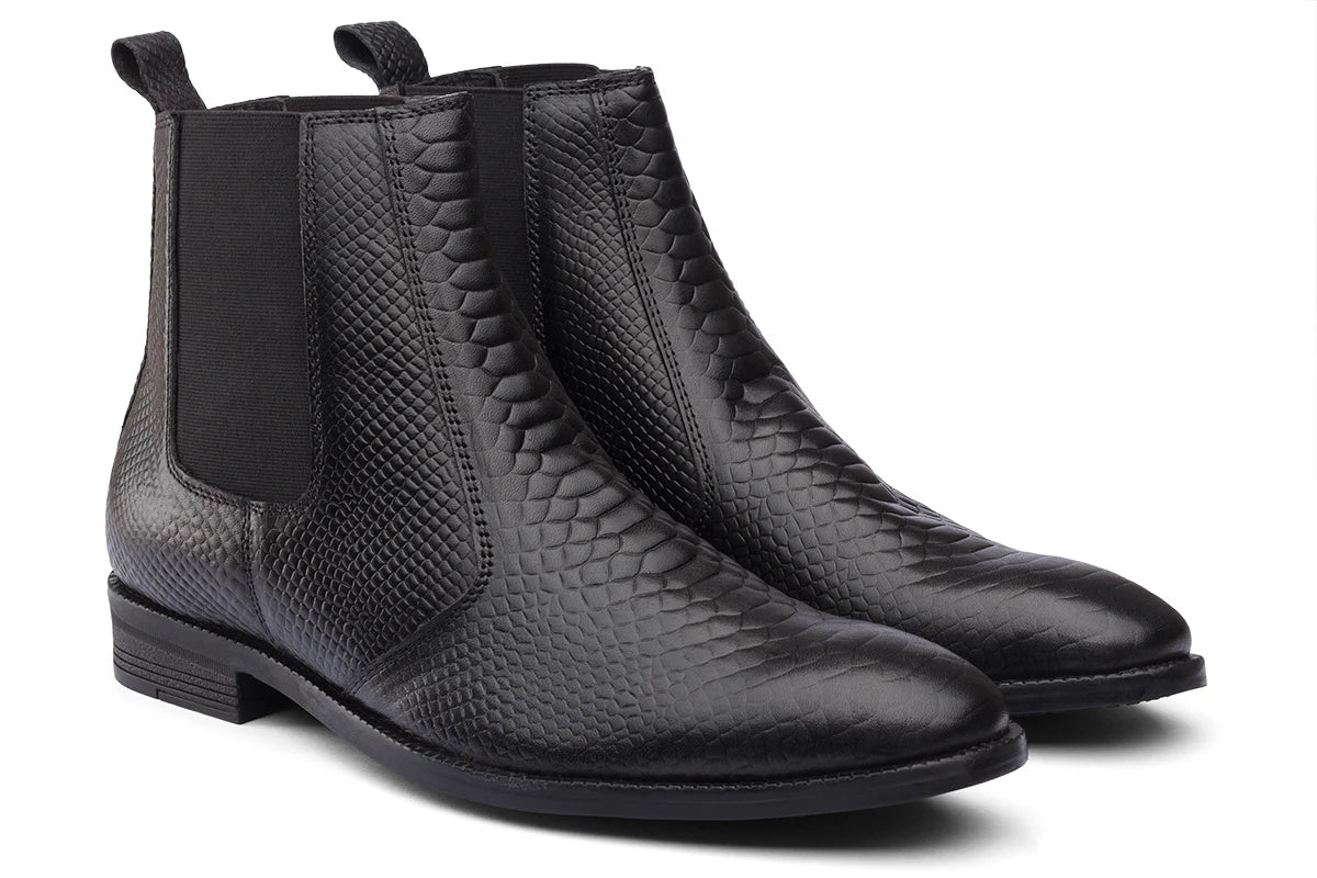 BURSA - BLACK SNAKE LEATHER BOOTS