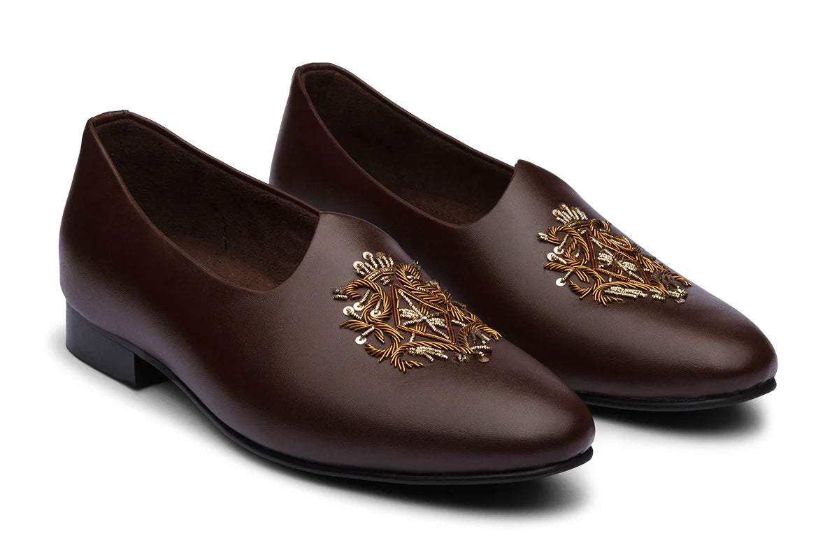 CLASSIC EMBROIDERY MOJRI - BROWN