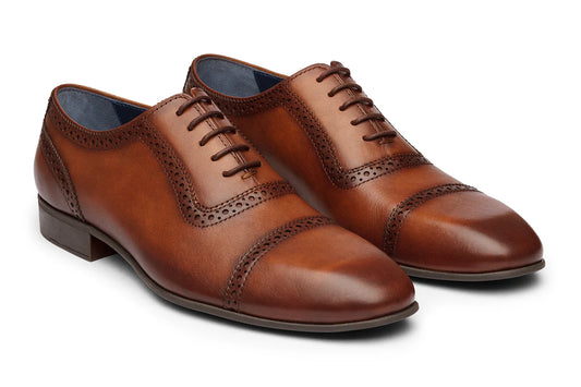 ATHENS - TAN HANDPAINTED LEATHER SHOES