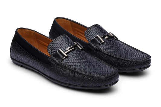 SOFIA - NAVY BLUE LEATHER SHOES