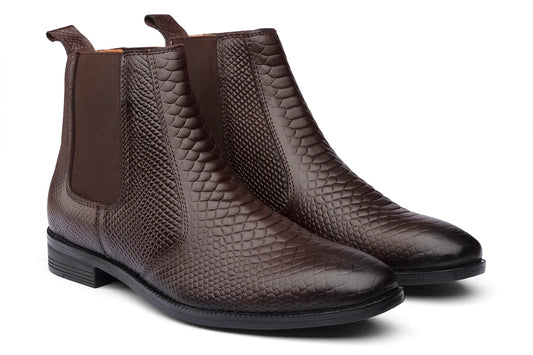 BURSA - BROWN SNAKE LEATHER BOOTS