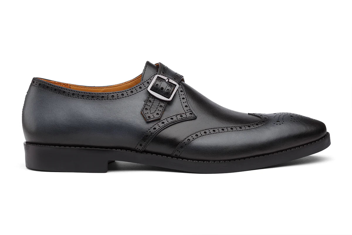 NAIROBI - BLACK GREY LEATHER SHOES