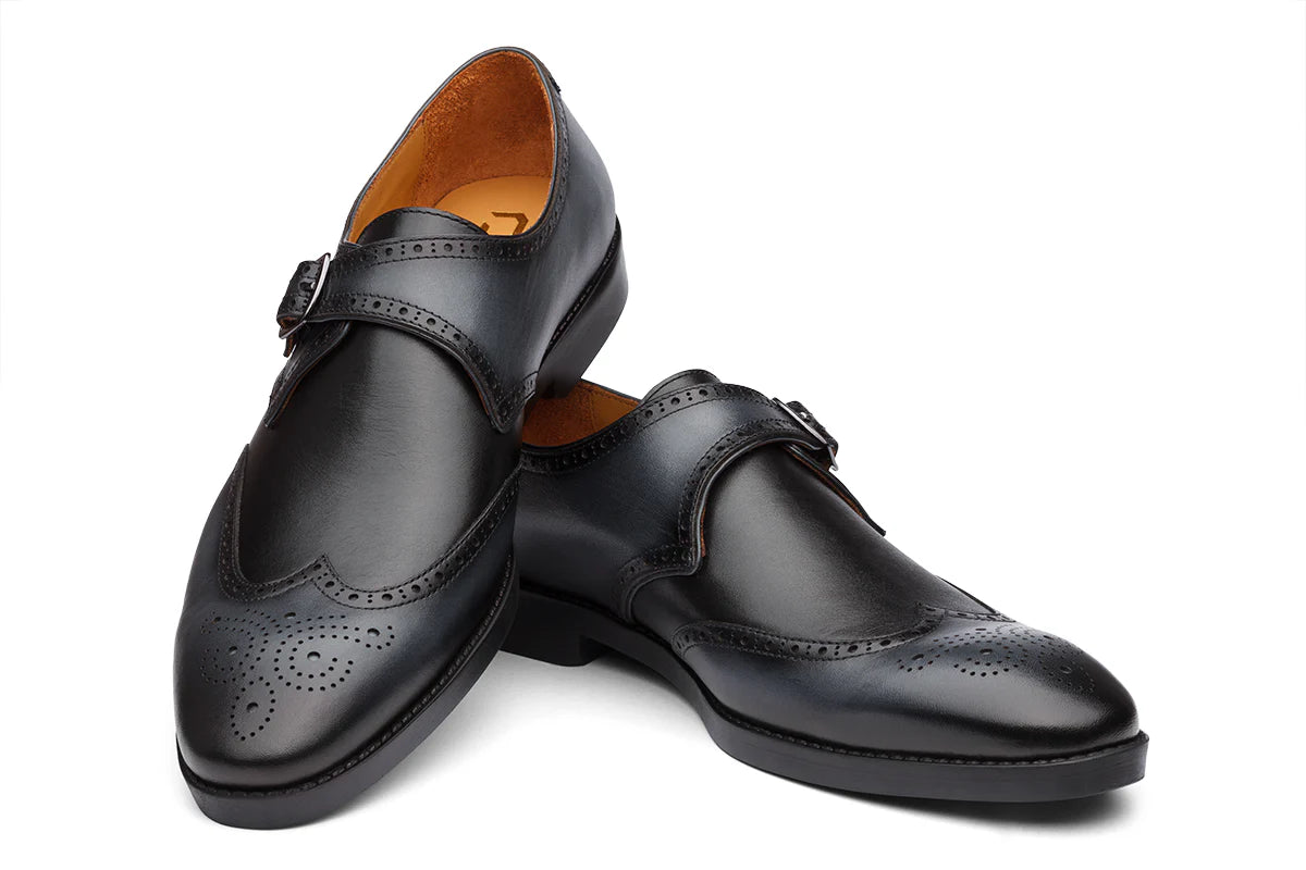 NAIROBI - BLACK GREY LEATHER SHOES