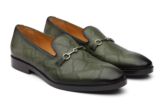COBRA - OLIVE GREEN LEATHER SHOES