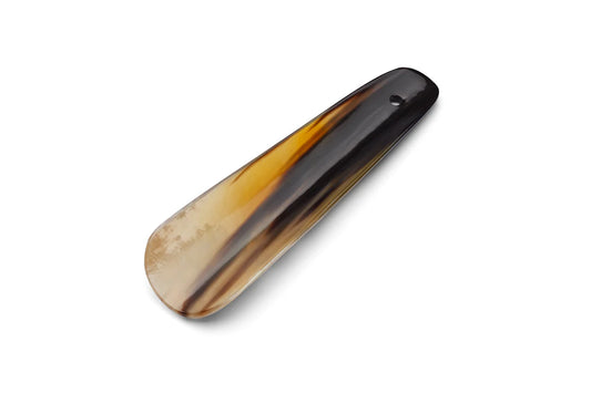 NATURAL BULL SHOE HORN DARK COLOR 6 INCHES
